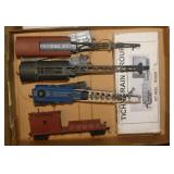 5 specialty railroad train cars, cranes