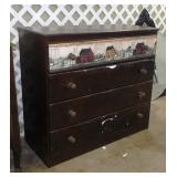 Vintage walnut 4 drawer dresser, 40" x 18" x 13",
