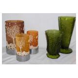 Set of 3 frosted glass candle sleeves - Flameless