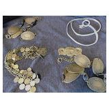3 Vintage metal waist chains/belts & 1 mesh chain