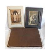 Scrapbook of vintage B&W vacation photos -