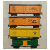 9 railroad train box cars