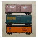 8 railroad train box cars
