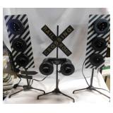 3 electric decorator railroad train crossing &