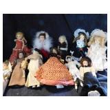 13 Vintage composition dolls with parts &
