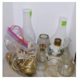 Vintage brass-plated kerosene oil burners -