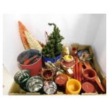 Sparkly Christmas bottle brush trees - Candles -