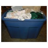 Rubbermaid storage tote of fabrics: Vintage lace -