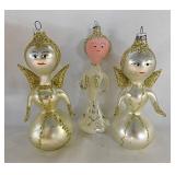 3 vintage Cali Col Columbia blown glass figural