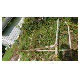 Metal RR railroad train crossing ladder