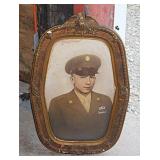 Vintage military portrait painting in patriotic