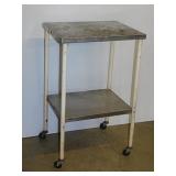 Rolling stainless 2-tier utility cart,