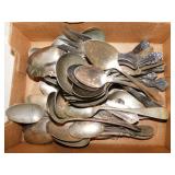 Vintage silverplate spoons, ladles, serving fork