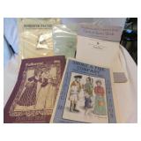 Storage tote w/ Victorian style sewing patterns &