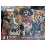 8 jigsaw puzzles, 2 sealed - Puzzle mat