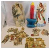 Christmas: Die-cut angel w/ honeycomb candlestick