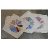 Vintage Dresden Plate quilt block squares -