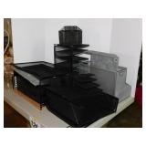 11 metal mesh office organizer trays & sorters w/