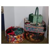 Straw basket - 2 box hats w/ fabrics: Ribbon -