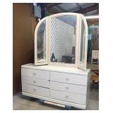 Mid-century 6 drawer dresser, 63" x 16" x 30",