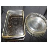8 Pyrex & Fire-king glass pie plates -