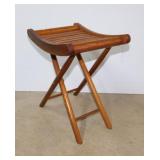Wooden folding stool, 12" x 14"