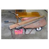 Metal tub wheelbarrow - Vintage horseshoes & more