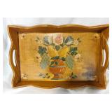2 Vintage handpainted serving trays w/ floral