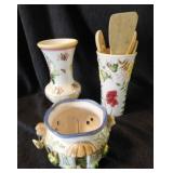 Home Interiors ceramic collage candle luminary &