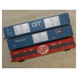 7 railroad passenger train box cars