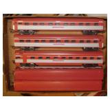 5 railroad passenger train coach cars, Lima Italy