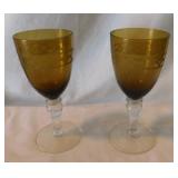 Mid-Century Amber Glassware & Italian