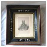 Robert E. Lee engraving print in late 1800