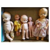 6 Vintage composte & plastic dolls:  Folk Art