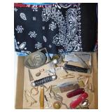 Pocket knives - Cufflinks - New bandana hankies -
