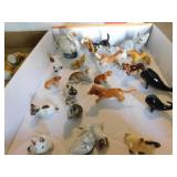 20 bone china animals: Dogs - Cats - Whales -