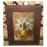 1897 White Lilacs & Purple Pansies still life
