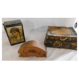 3 Vintage wood trinket boxes - Higgins Pure Milled