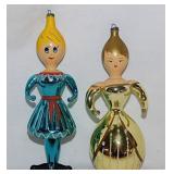 2 rare vintage DeCarlini blown glass figural lady