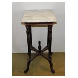 Vintage mahogany marble top plant stand,