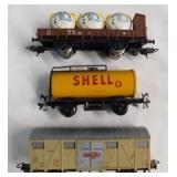 10 railroad train freight & box cars