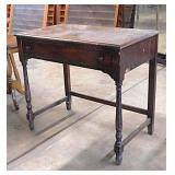 Mission style mahogany single drawer desk, 34" x