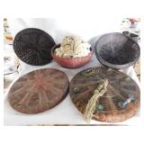Woven Baskets w/ Crocheted Lace Trim