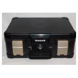 Honeywell metal lockbox w/ key, 15.5" x 11" x 6.5"