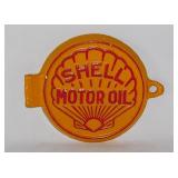 Cast metal Shell Motor Oil plaque, 8.75" diam