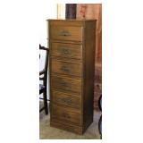Wooden 6 drawer lingerie chest w/ mirrored lid &