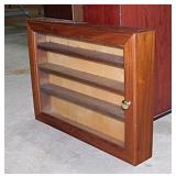 Vintage walnut & glass 4 shelf display case,