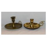 2 brass chamber candlesticks