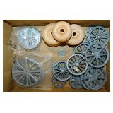 Metal & wood toy tractor tires