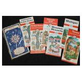 7 vintage Enco & Pure Oil gas station road maps